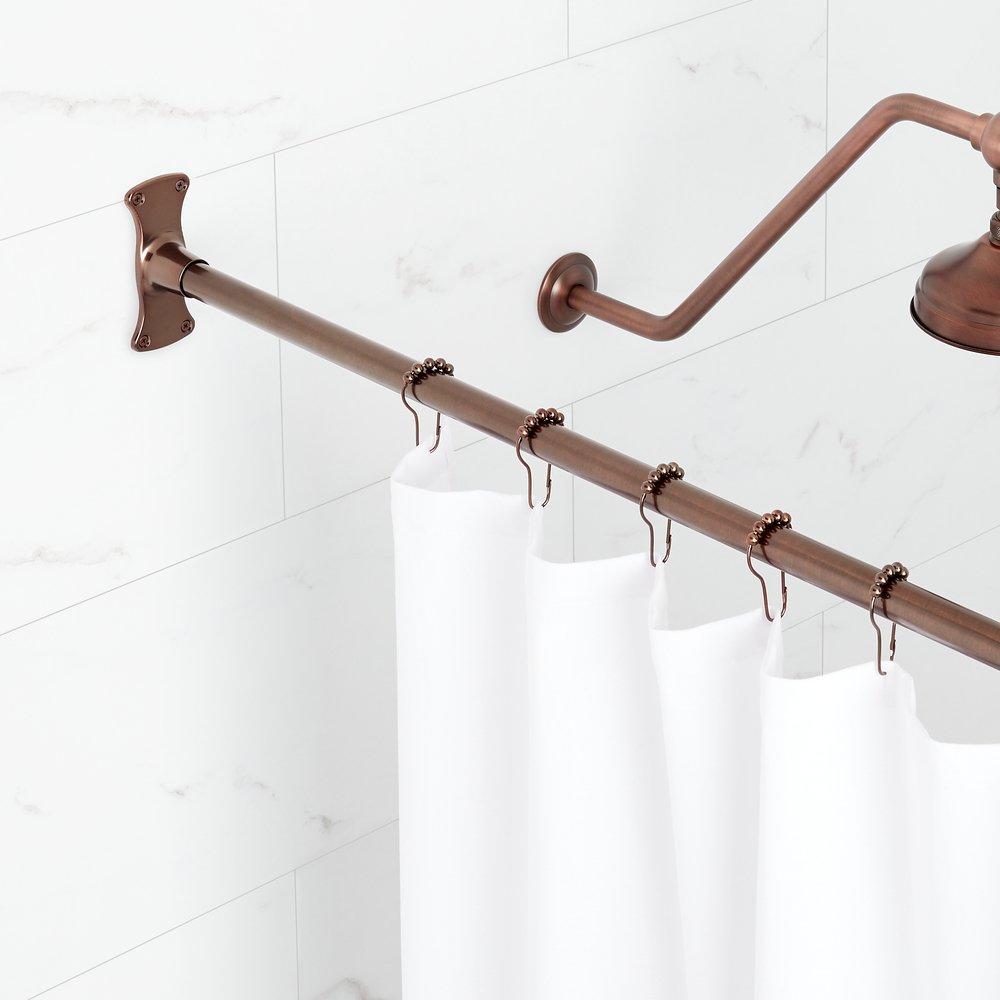 Signature Hardware Oil Rubbed Bronze 60 in. Straight Shower Rod 