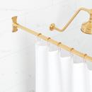 Signature Hardware Brushed Gold 66 in. Straight Shower Rod 