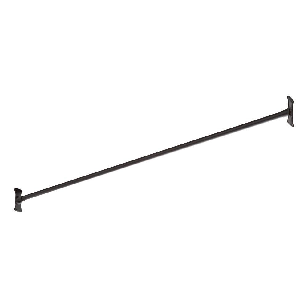 Signature Hardware Matte Black 72 in. Straight Shower Rod 