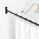 Signature Hardware Matte Black 72 in. Straight Shower Rod 