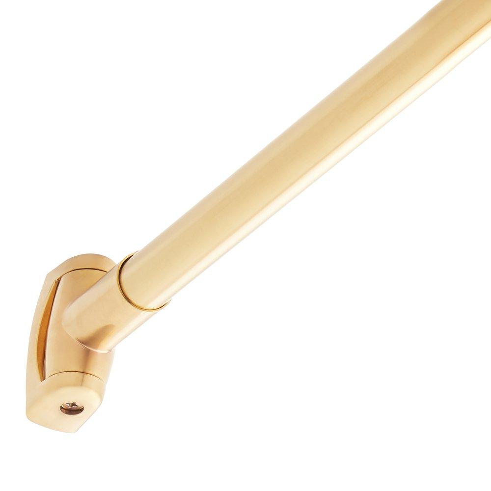 Signature Hardware Brushed Gold 60 in. Curved Shower Rod 