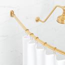 Signature Hardware Brushed Gold 60 in. Curved Shower Rod 