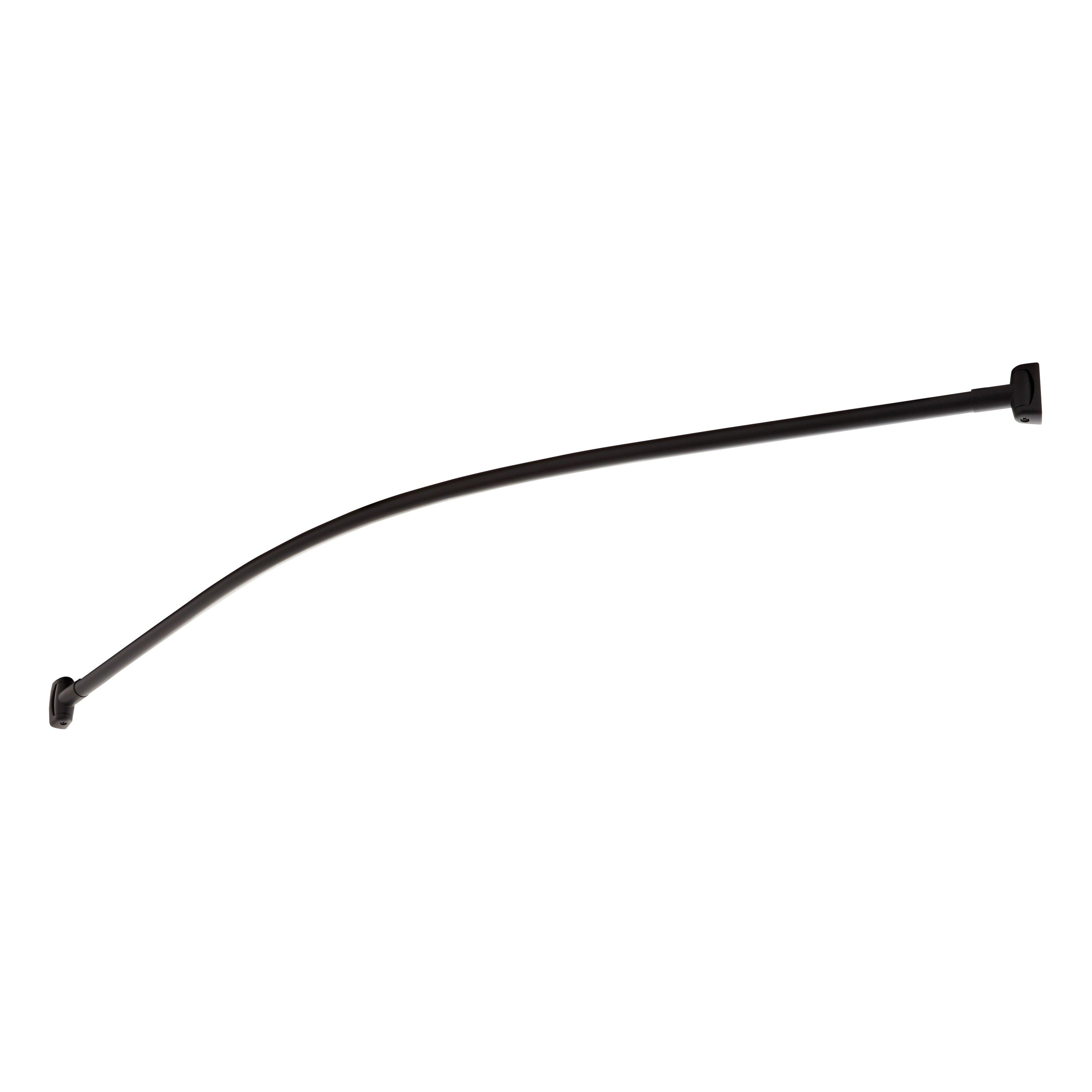 Signature Hardware Matte Black 60 in. Curved Shower Rod 