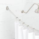 Signature Hardware Brushed Nickel 66 in. Curved Shower Rod 