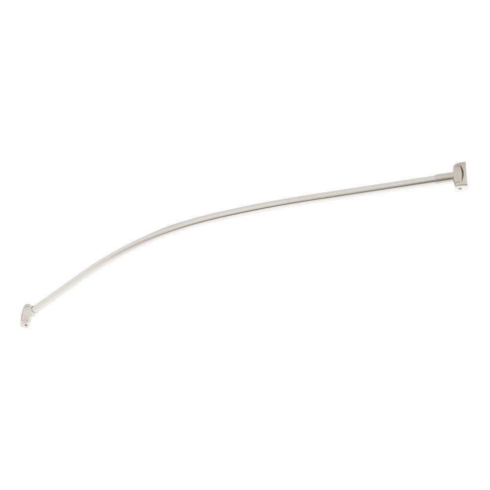 Signature Hardware Brushed Nickel 66 in. Curved Shower Rod 