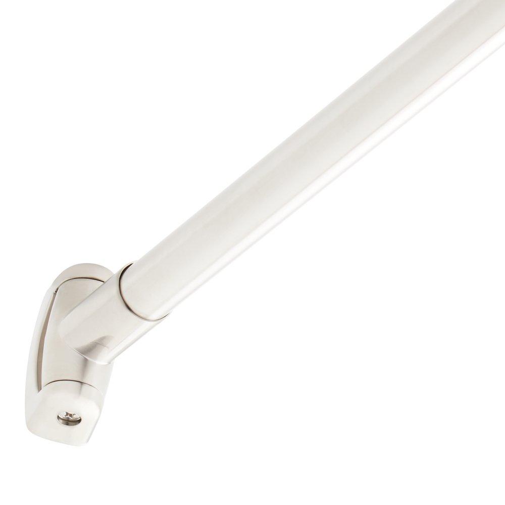 Signature Hardware Brushed Nickel 66 in. Curved Shower Rod 