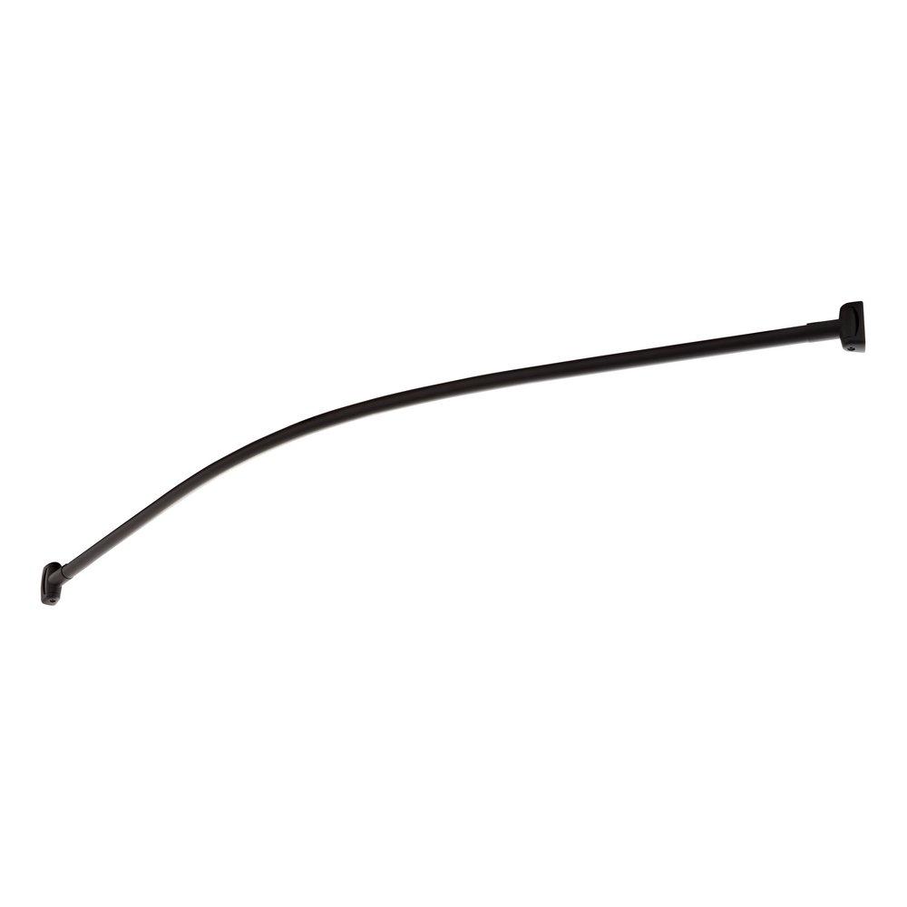 Signature Hardware Matte Black 66 in. Curved Shower Rod 