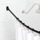 Signature Hardware Matte Black 66 in. Curved Shower Rod 