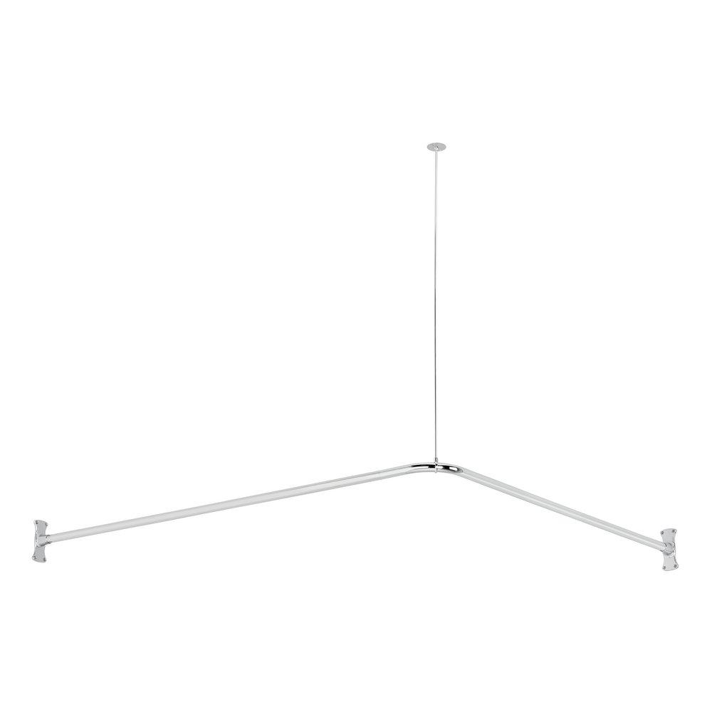 Signature Hardware Chrome 60 in. L-shaped Shower Rod 