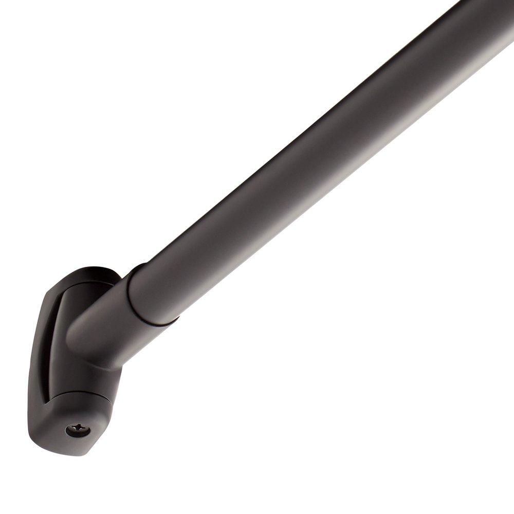 Signature Hardware Matte Black 72 in. Curved Shower Rod 