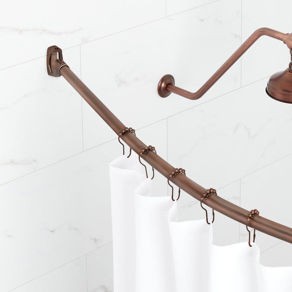 Signature Hardware Oil Rubbed Bronze 72 in. Curved Shower Rod 
