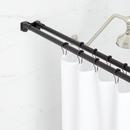 60 in. Straight Double Shower Rod in Matte Black