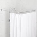 72 x 36 in. L-Shaped Shower Rod and Ceiling Supports in Chrome