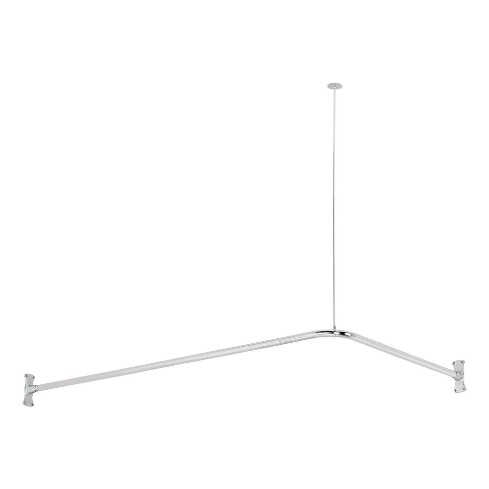 Signature Hardware Chrome 36 in. L-shaped Shower Rod 