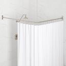 72 x 36 in. L-Shaped Shower Rod and Ceiling Supports in Brushed Nickel