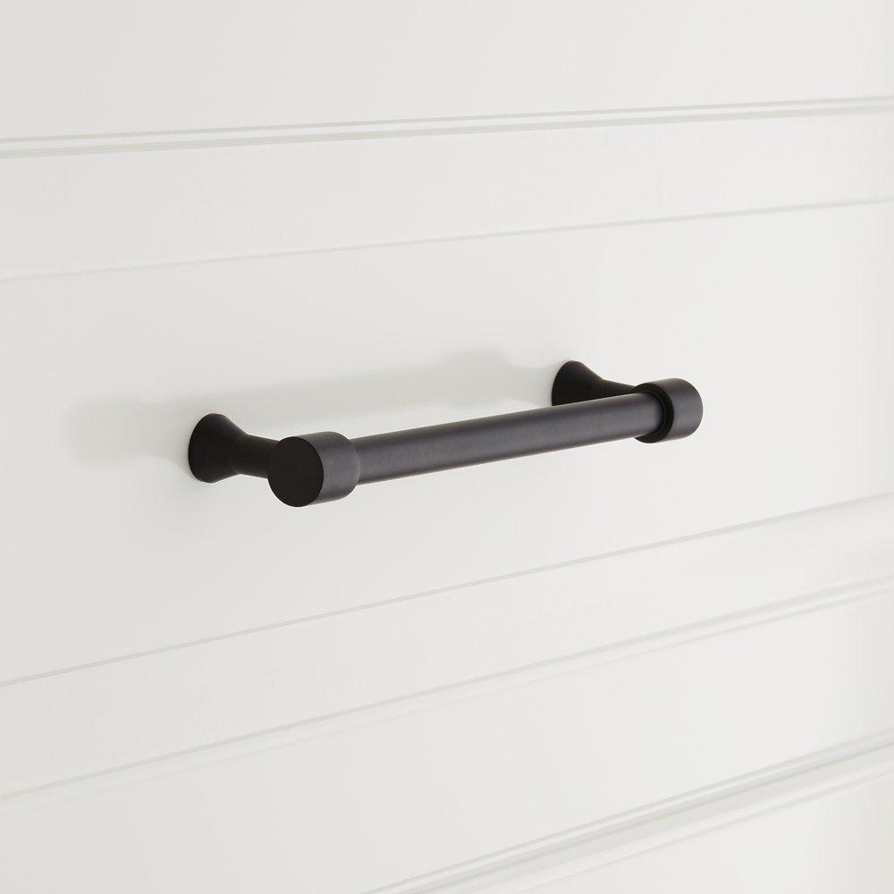 Signature Hardware Black 4-3/8 in. Solid Brass Cabinet Pull 