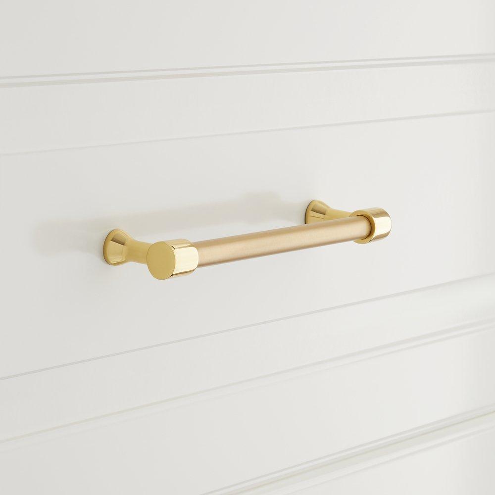 Signature Hardware Polished Brass/Satin Brass 8-5/8 in. Solid Brass Cabinet Pull 