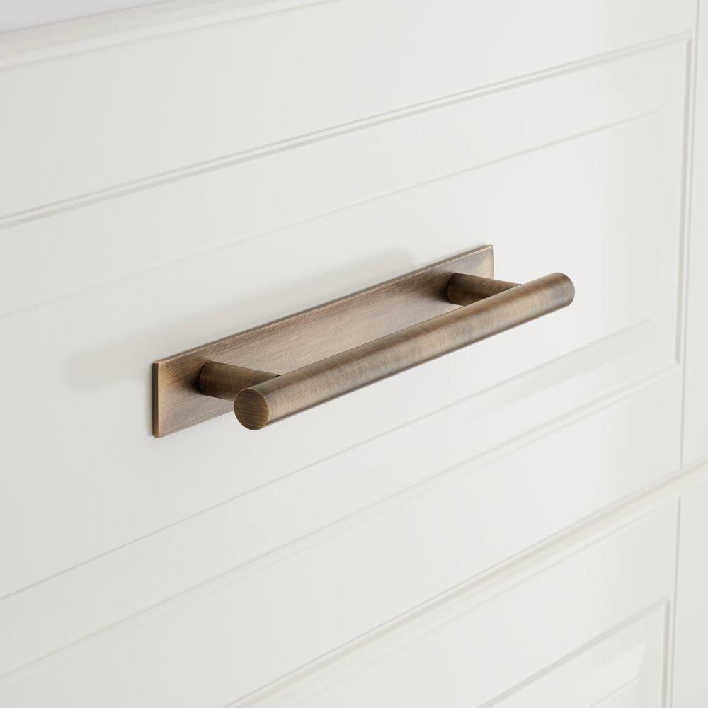 Signature Hardware Antique Brass 6 in. Solid Brass Cabinet Pull 