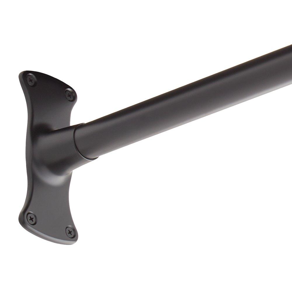 Signature Hardware Matte Black 60 in. L-shaped Shower Rod 