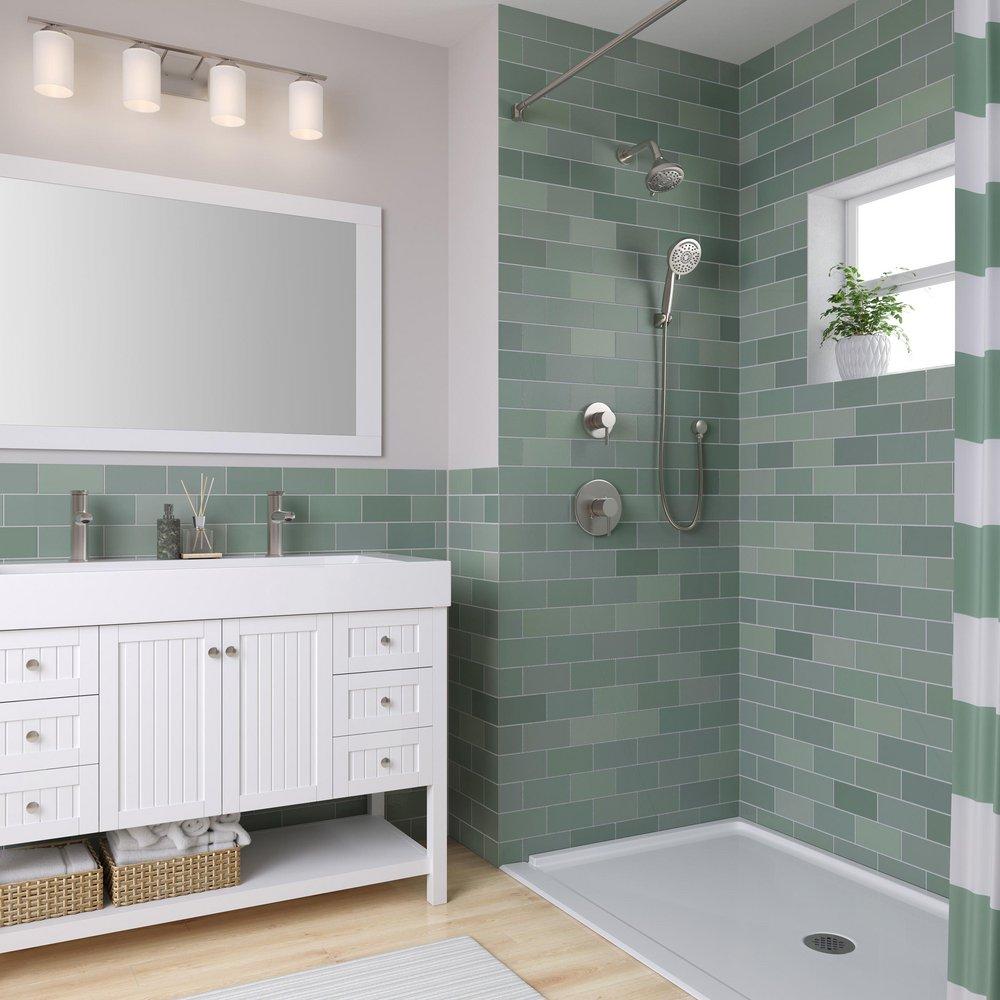 PROFLO&reg; Brushed Nickel Single Handle Bathroom Sink Faucet 