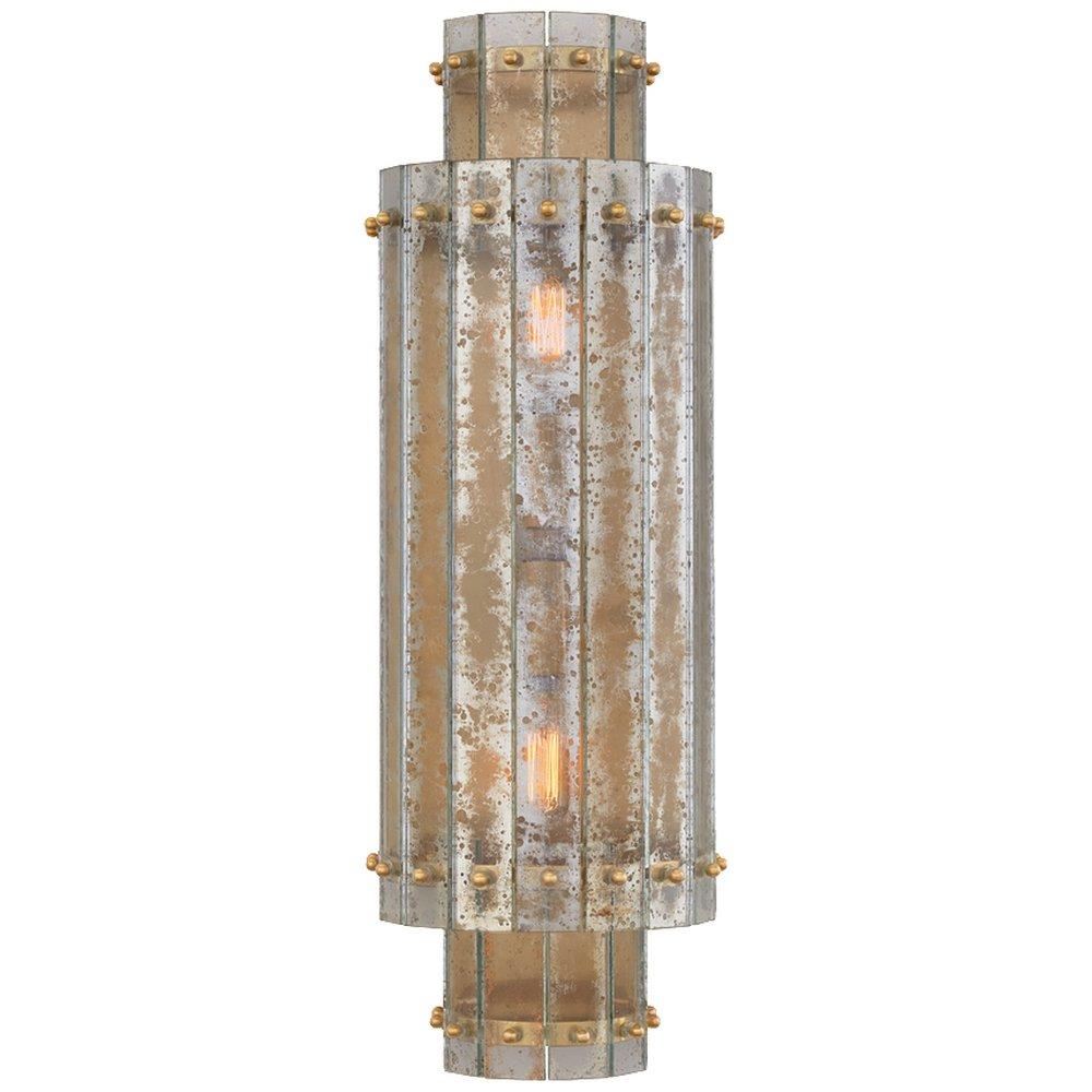 Visual Comfort & Co. Signature Hand-Rubbed Antique Brass 2-Light 60W 21 in. Wall Sconce 