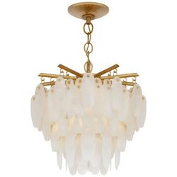 17-3/4 x 18-3/4 in. 3.5W 5-Light LED Casual Chandelier in Antique Burnished Brass