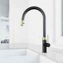 VIGO Matte Brushed Gold Single Handle Pull Down Kitchen Faucet 