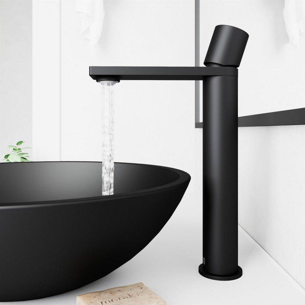 VIGO Matte Black Single Handle Vessel Filler Bathroom Sink Faucet 