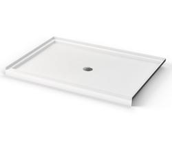 60 x 42 in. Shower Base Center Drain in White