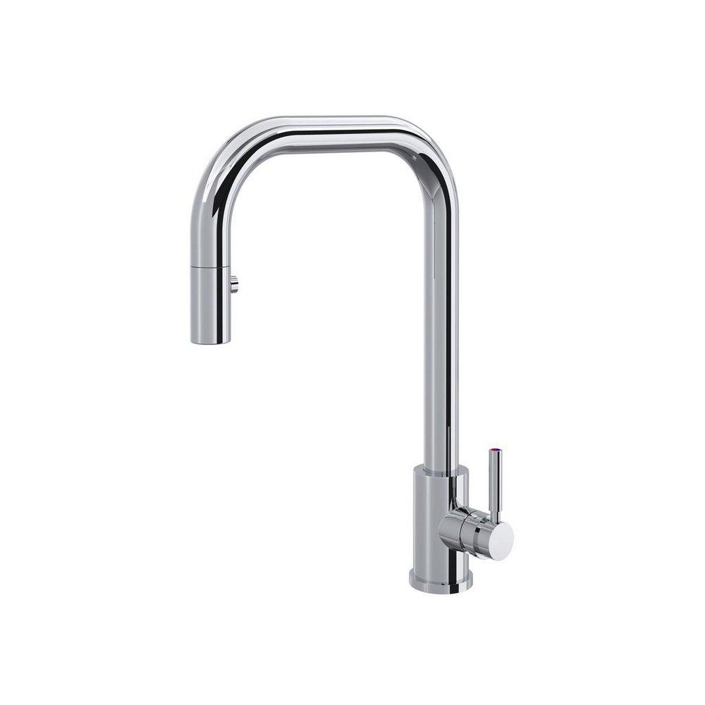 Perrin & Rowe&reg; Polished Chrome Pull Down and Monoblock Kitchen Faucet 