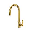 Perrin & Rowe&reg; Unlacquered Brass Monoblock and Pull Down Kitchen Faucet 