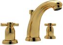 Perrin & Rowe&reg; Unlacquered Brass Two Handle Widespread Bathroom Sink Faucet 