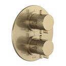 Two Handle Thermostatic or Pressure Balancing Valve Trim in Antique Gold
