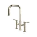 Perrin & Rowe Polished Nickel Pull Down and Bridge Kitchen Faucet 