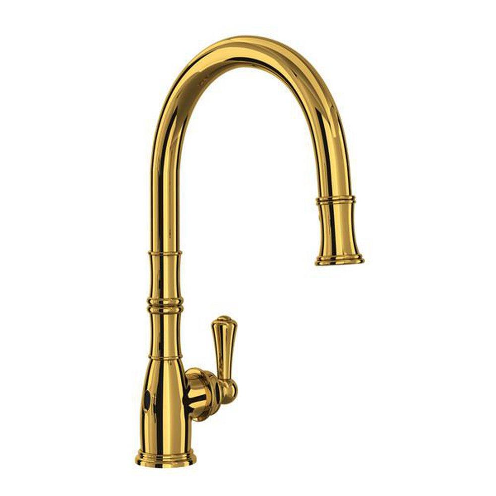 Perrin & Rowe Unlacquered Brass Touchless, Monoblock, and Pull Down Kitchen Faucet 