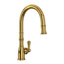 Single Handle Pull Down Touchless Kitchen Faucet in Unlacquered Brass
