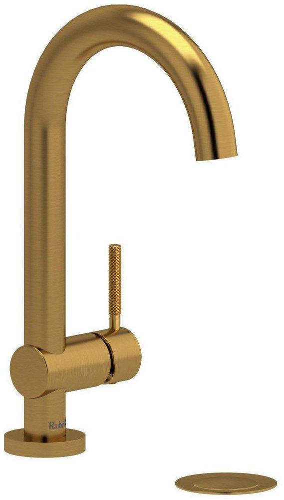 Riobel Brushed Gold Single Handle Monoblock Vessel Filler Bathroom Sink Faucet 