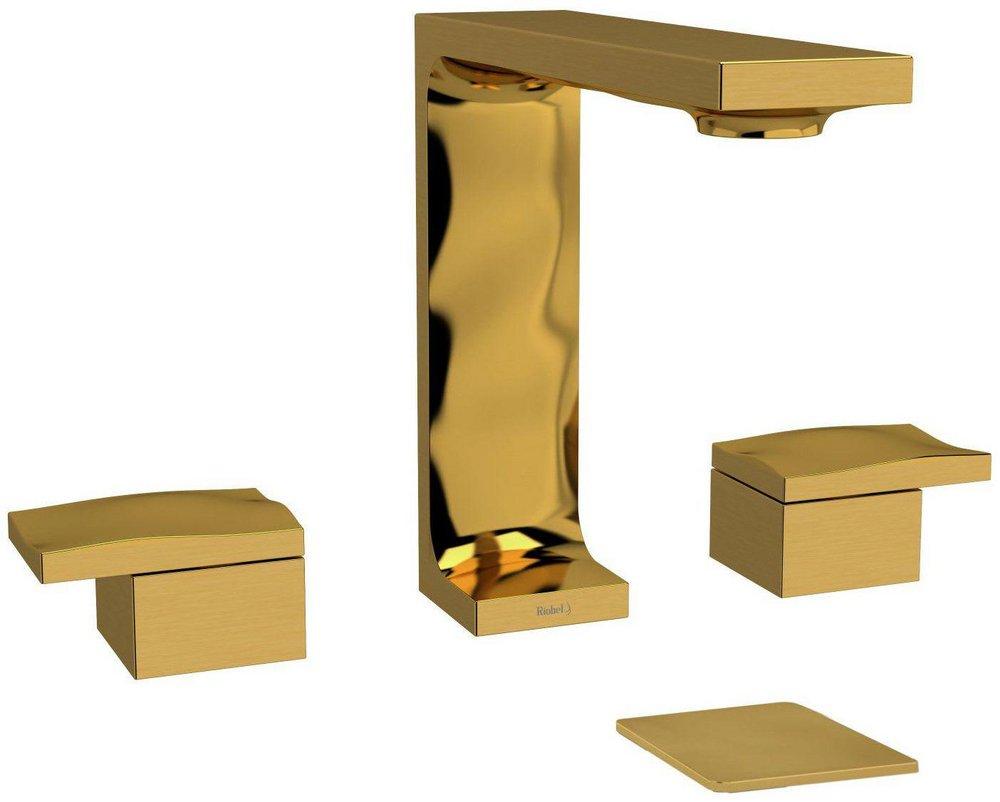Riobel Brushed Gold Two Handle Widespread Bathroom Sink Faucet 