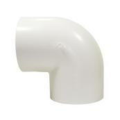 Silo image of white plastic pipe fitting.