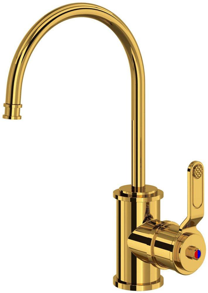 Perrin & Rowe Unlacquered Brass Single Handle Lever Water Filter Faucet 