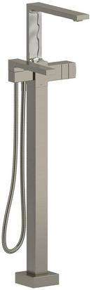 Single Handle Knob Floor Mount Filler in Brushed Nickel (Trim Only)