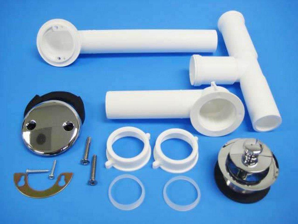 JB Products Polished Chrome Plastic Toe-Tap Drain 