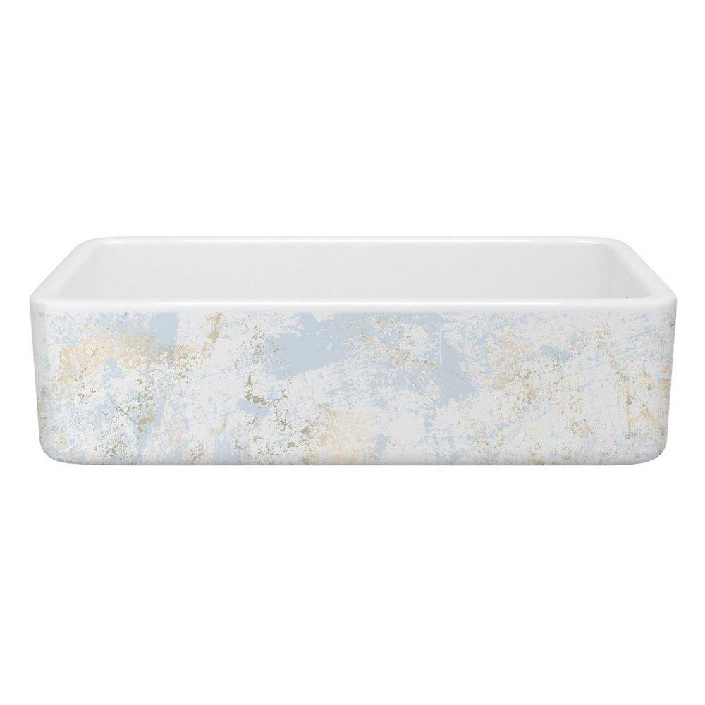 ROHL&reg; Patina Blue Gold 36 x 18 in. 1 Hole Fireclay 1 Bowl Farmhouse Kitchen Sink 