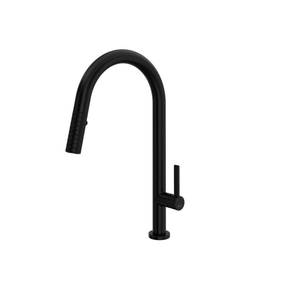 ROHL&reg; Matte Black Pull Down and Monoblock Kitchen Faucet 