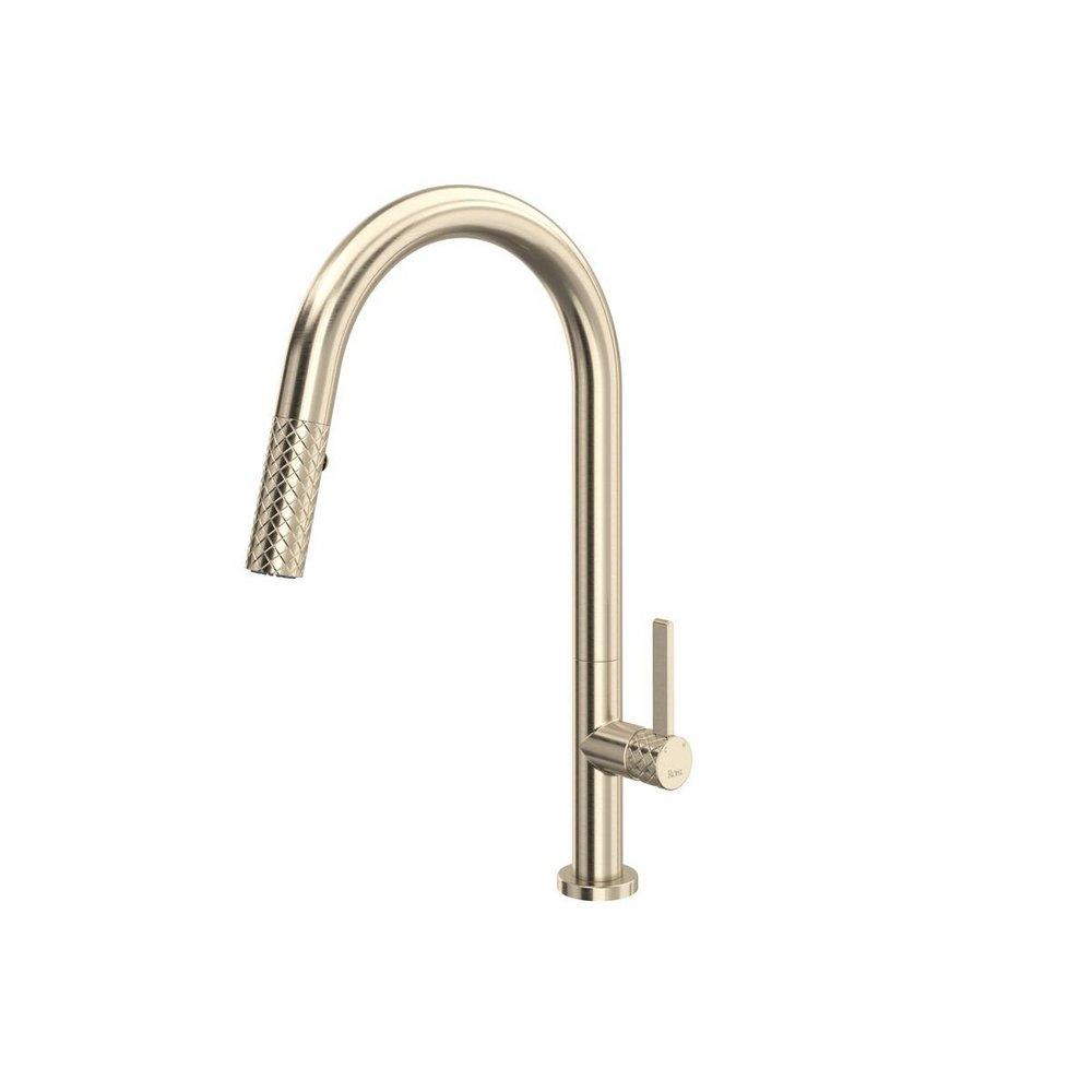 ROHL&reg; Satin Nickel Pull Down and Monoblock Kitchen Faucet 