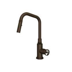 Single Handle Pull Down Kitchen Faucet in Tuscan Brass
