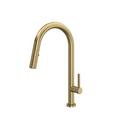 Single Handle Pull Down Kitchen Faucet in Antique Gold