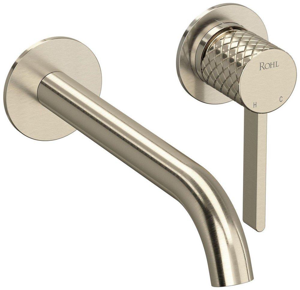 ROHL&reg; Satin Nickel Single Handle Wall Mount Widespread Bathroom Sink Faucet 