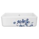 Shaws Eucalyptus Blue Silver 33 x 18 in. 1 Hole Fireclay 1 Bowl Farmhouse Kitchen Sink 