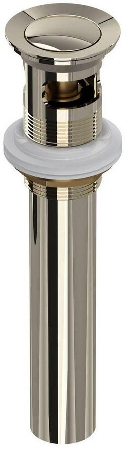 Brass Push-Pull Drain in Polished Nickel
